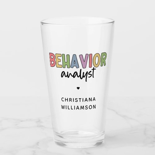 Custom Name Colorful Behavior Analyst Glass