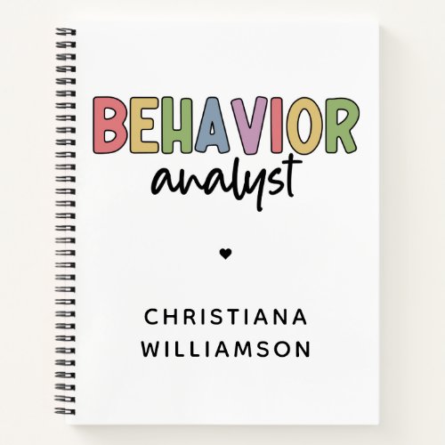 Custom Name Colorful Behavior Analyst Notebook
