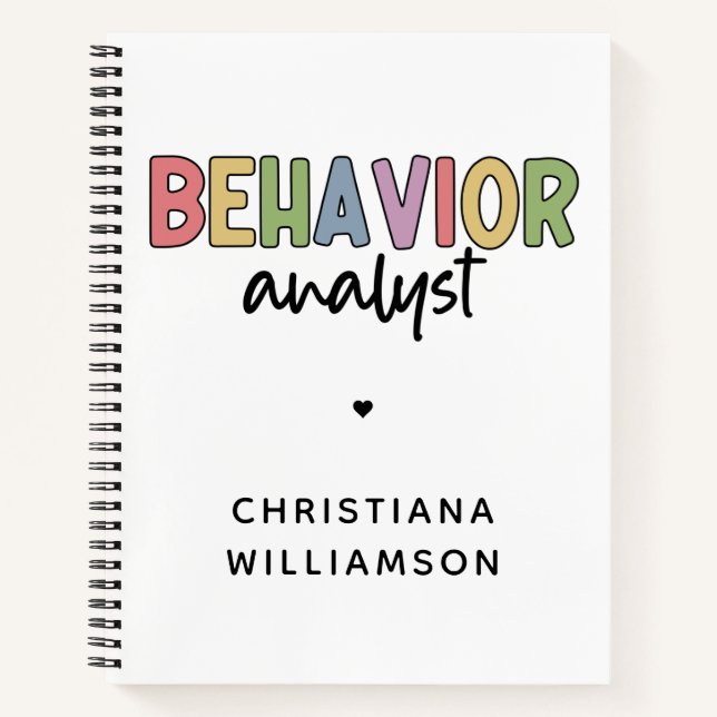 Custom Name Colorful Behavior Analyst Notebook (Front)