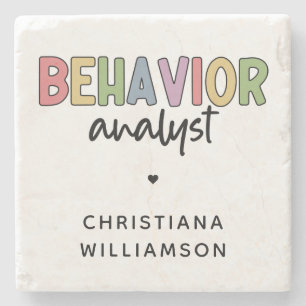 Custom Name Colorful Behavior Analyst Stone Coaster
