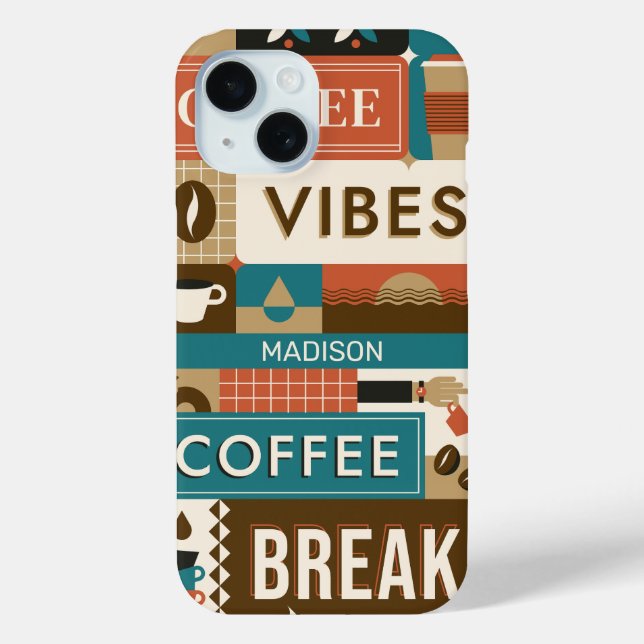 Custom Name Colorful Coffee Quotes Case-Mate iPhone Case (Back)