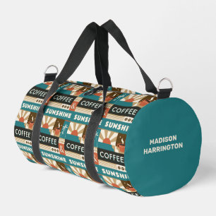 Custom Name Colorful Coffee Quotes Duffle Bag