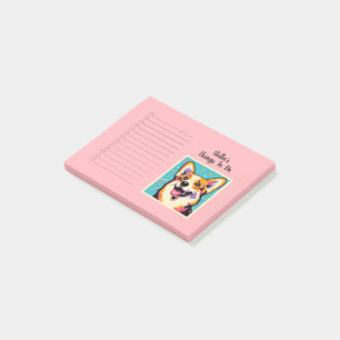 Custom Name Colorful Corgi Pop Art Post-it Notes