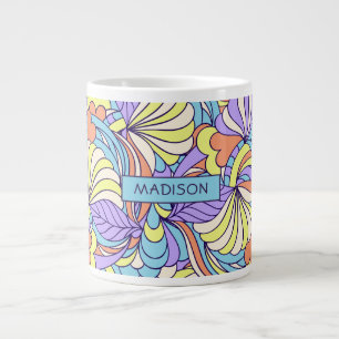 Custom name Colorful Doodles jumbo mug