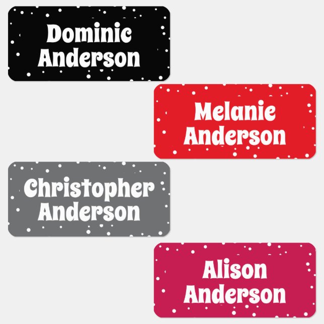 Custom Name | Colorful Dots Clothing Kid's Labels (Group)