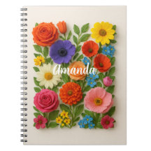 Custom Name Colorful Flowers