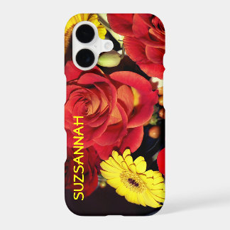 Custom Name Colorful Rose Flower Bouquet iPhone 17 Case