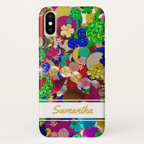 Custom Name Colorful Sequin Case_Mate iPhone Case