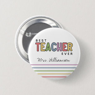 Custom Name Colorful Teacher Appreciation Gifts Button