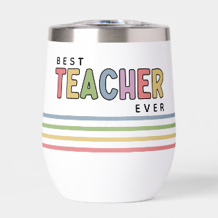 Custom Name Colorful Teacher Appreciation Gifts Thermal Wine Tumbler