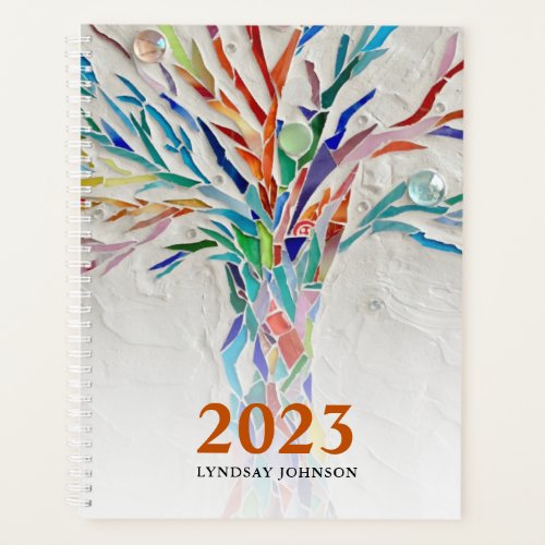  Custom Name Colorful Tree 2023  Planner