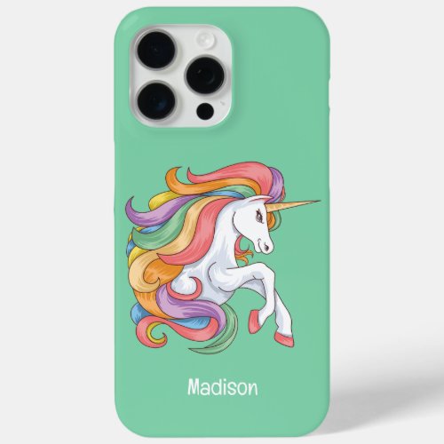 Custom Name Colorful Unicorn iPhone 15 Pro Max Case