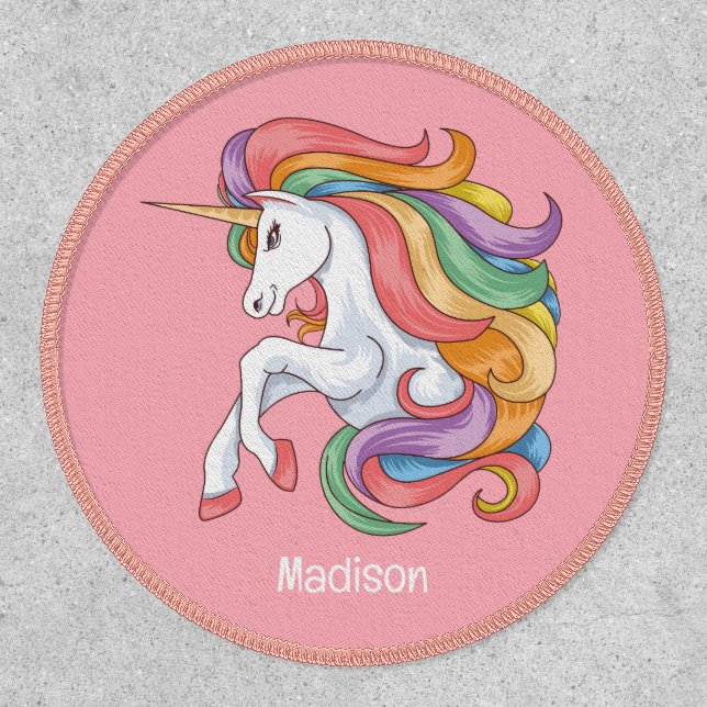 Custom Name Colorful Unicorn Patch (Front)