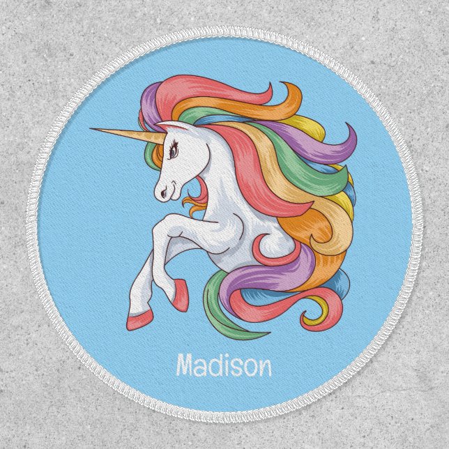 Custom Name Colorful Unicorn Patch (Front)