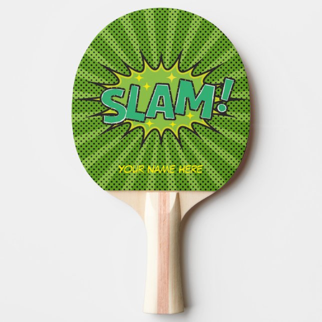 Custom Name Comic Slam Pong Paddle, Cartoon Ping Pong Paddle (Front)