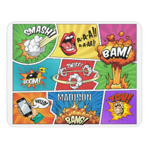 Custom Name Comics Door Sign