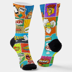 Custom Name Comics Socks