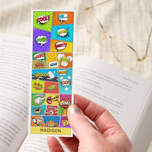 Custom Name Comics Speech Bubbles Bookmarks (Hand)
