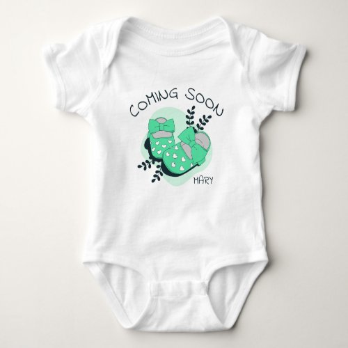 custom name Coming Soon Pregnancy Announcement Baby Bodysuit