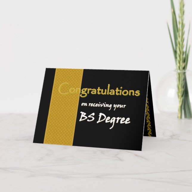 CUSTOM NAME Congratulations - Bachelor of Science Card (Front)