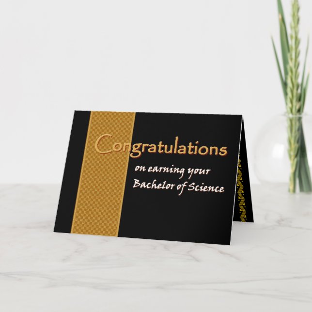 CUSTOM NAME Congratulations - Bachelor of Science Card (Front)