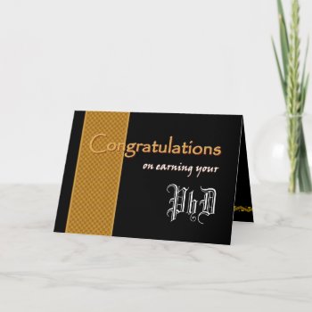 Custom Name Congratulations - Earning Your Phd Card by JaclinArt at Zazzle