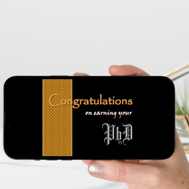 CUSTOM NAME Congratulations - Earning Your PhD Card (Front Digital)