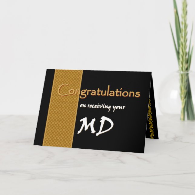 CUSTOM NAME Congratulations - M.D. Card (Front)