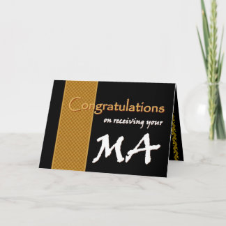 CUSTOM NAME Congratulations - Master of Arts - MA Card