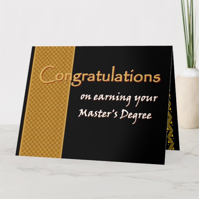 CUSTOM NAME Congratulations  Master's Degree Card (Front)