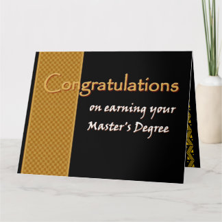 CUSTOM NAME Congratulations  Master's Degree Card