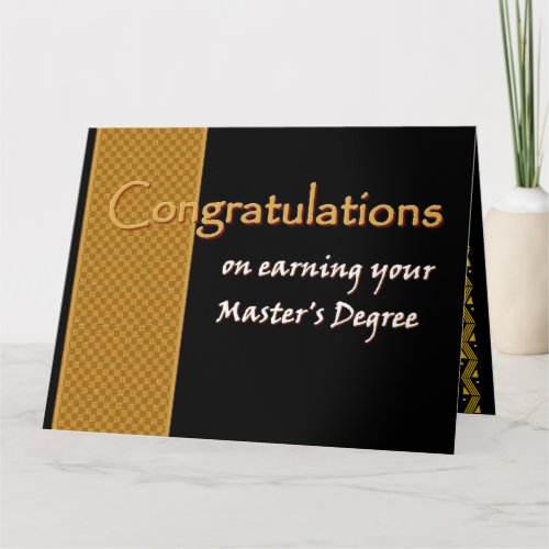 CUSTOM NAME Congratulations  Masters Degree Card
