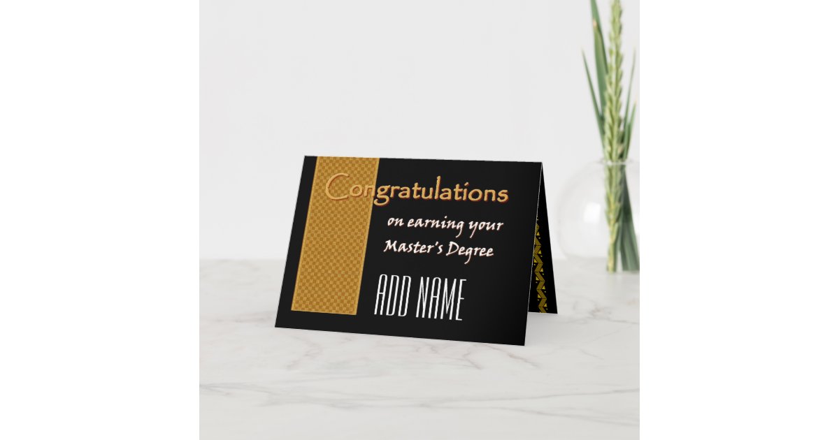 CUSTOM NAME Congratulations Master's Degree V02 Card | Zazzle