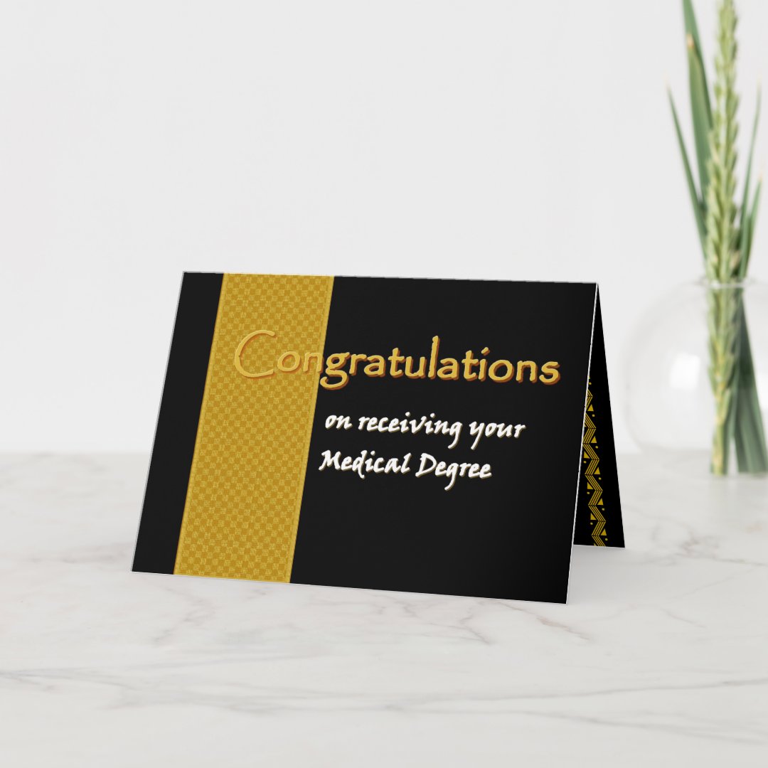 CUSTOM NAME Congratulations - Medical Degree Card | Zazzle