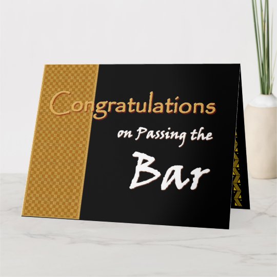 CUSTOM NAME Congratulations Passing Bar Exam A01 Card | Zazzle.com