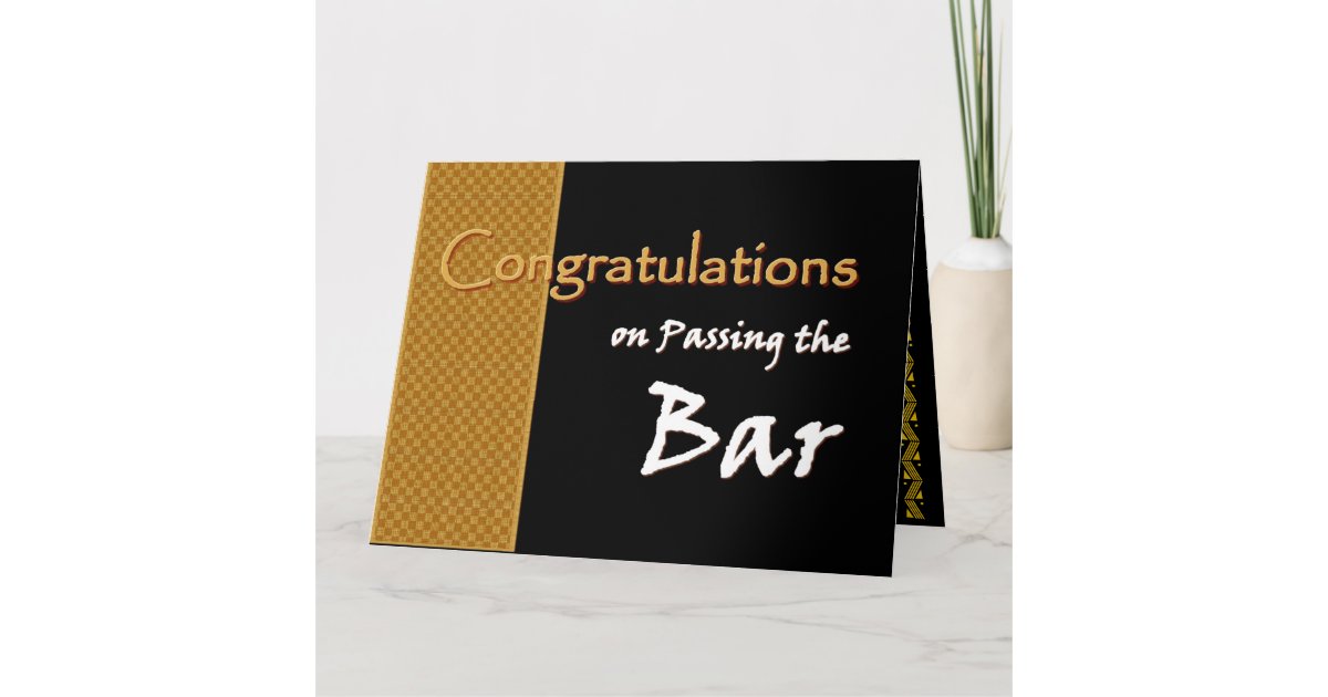 CUSTOM NAME Congratulations Passing Bar Exam A01 Card Zazzle