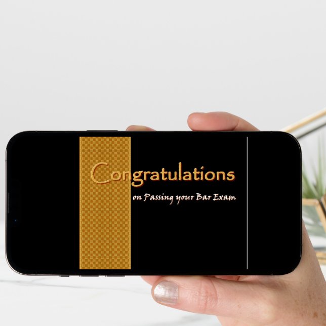 CUSTOM NAME Congratulations - Passing Bar Exam Card (Front Digital)