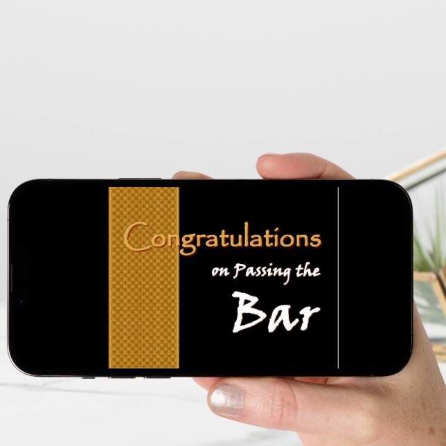 CUSTOM NAME Congratulations - Passing Bar Exam Card (Front Digital)