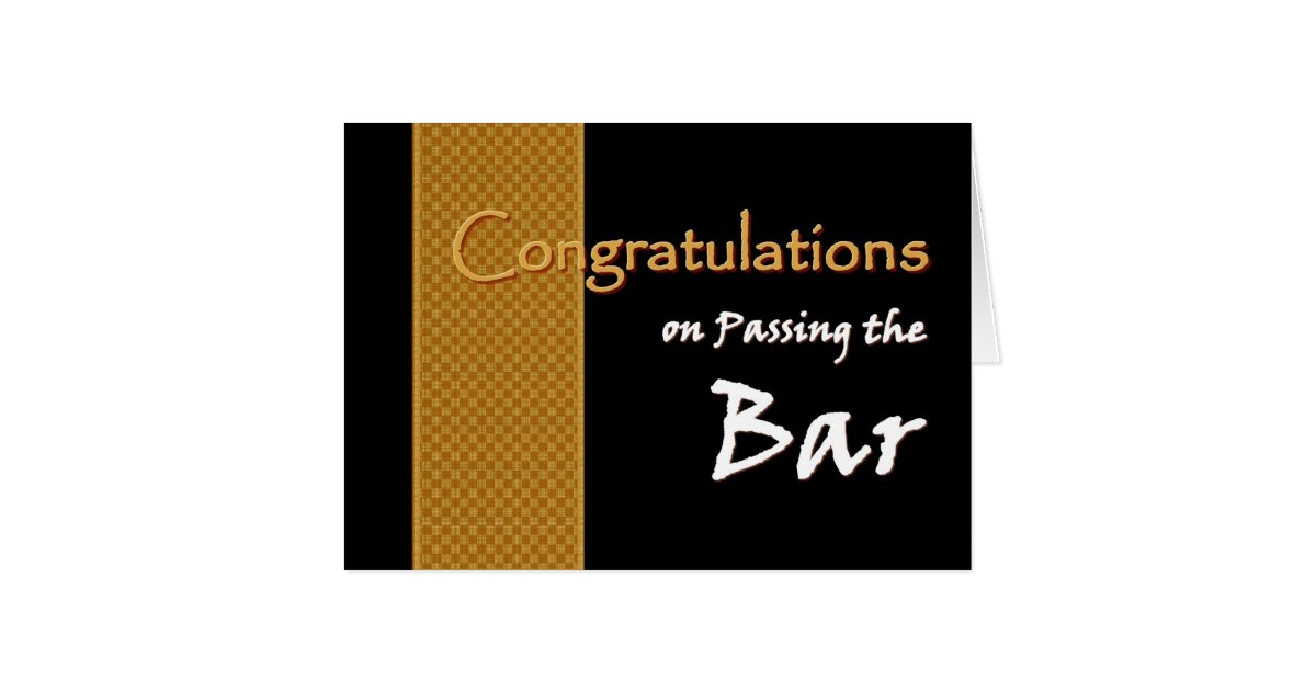 CUSTOM NAME Congratulations Passing Bar Exam Card Zazzle