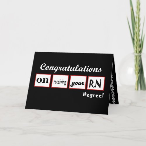 CUSTOM NAME Congratulations _ RN _ with Squares Card