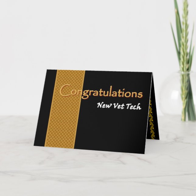 CUSTOM NAME Congratulations - Vet Tech Card (Front)