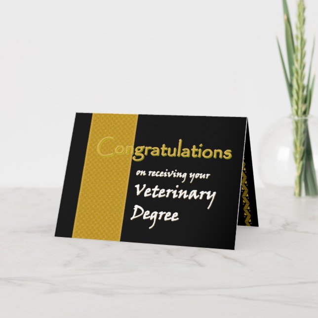 CUSTOM NAME Congratulations - Veterinary Degree Card (Front)