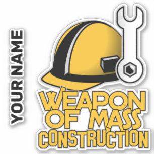 Custom name Construction Sticker