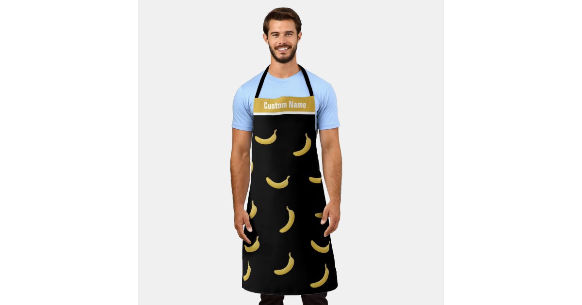 Custom Name Cool Banana Apron Funny Aprons For Men | Zazzle