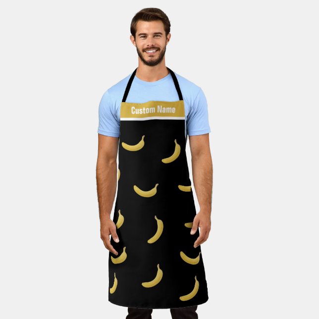 Custom Name Cool Banana Apron Funny Aprons For Men (Worn)