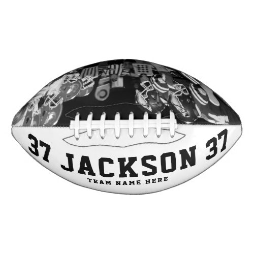 Custom Name Cool Black and White Photo Team Number Football