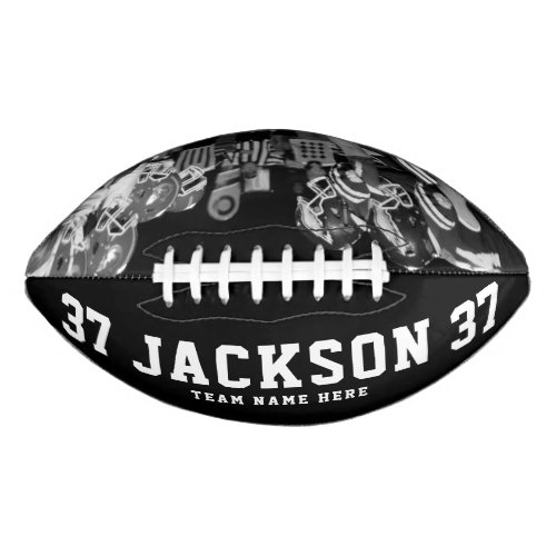 Custom Name Cool Black and White Photo Team Number Football