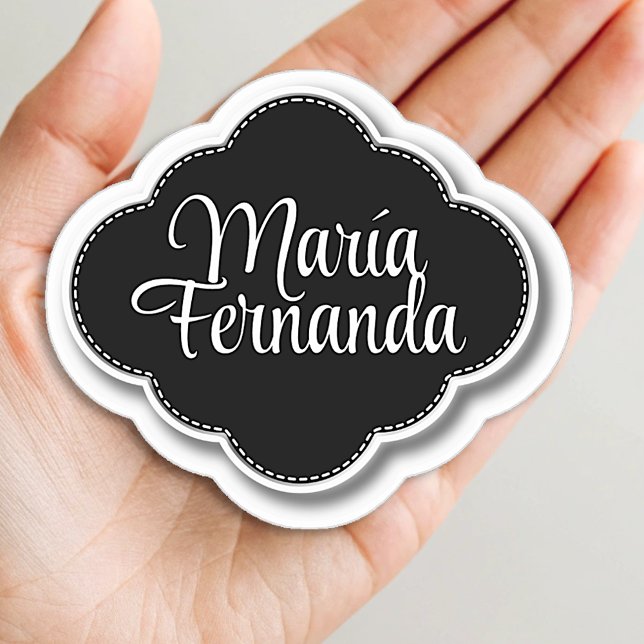 Custom Name Cool Emblem Frame Shape Trendy Stylish Sticker (Creator Uploaded)