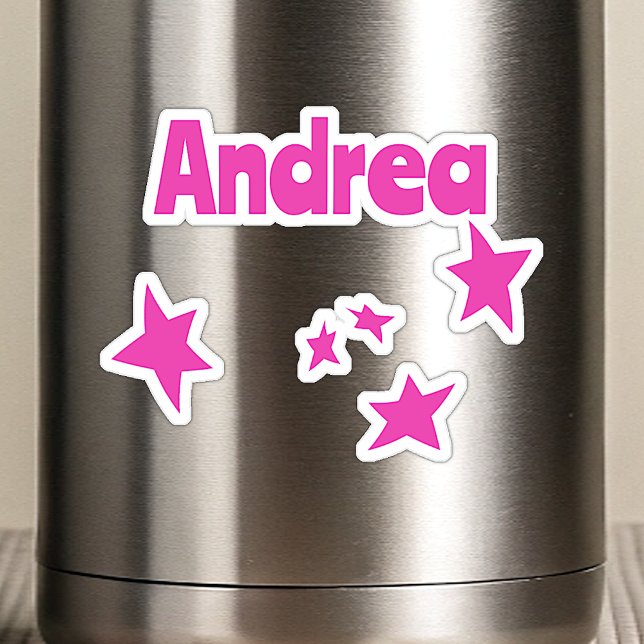Custom Name Cool Funny Pink Space Galaxy Stars  Sticker (Creator Uploaded)