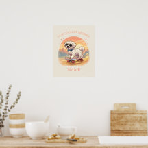 Custom Name Cool Maltese Dog Skateboarder 